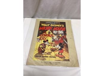 Walt Disney's Mickey Mouse In The Klondike Kid Movie Poster - Spanish Poster
