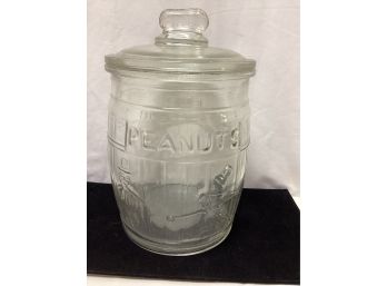 Mr. Peanut Clear Glass Cookie Jar