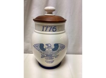 Vintage Americana Lidded 1776 Colonial Eagle Cookie Jar