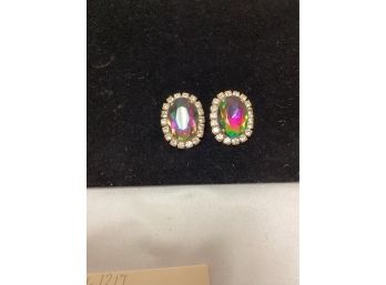 Multi-colored Rhinestone Glass Earrings