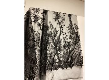 Black Lace Woods Design Fabric