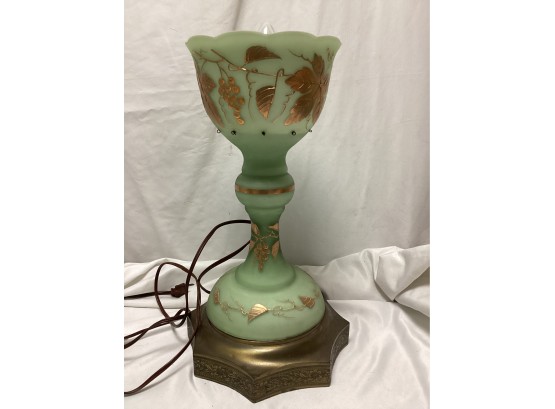 Antique Banquet Green Parlor Lamp