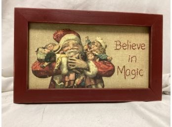 Vintage Framed Believe In Magic Santa