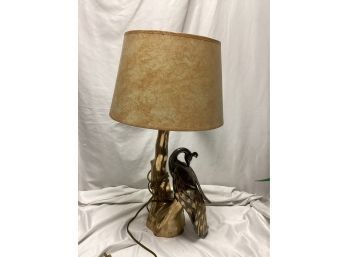 Vintage Brass Peacock Table Lamp By Willy Daro
