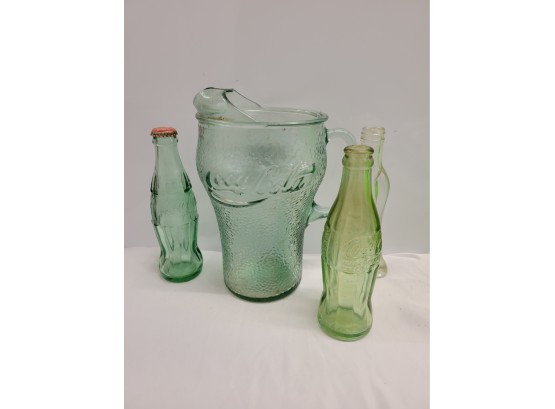 Vintage Coca-cola Pitcher And Glass