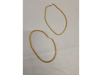 Two Vintage Gold Tone Rope Necklaces