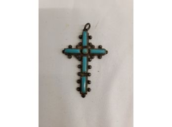Sterling & Turquoise Cross