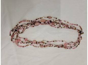 Beautiful Pink Beaded Necklace