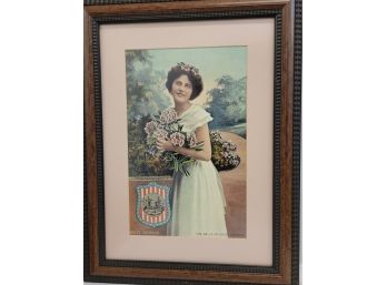 Vintage Framed Belle Of West Virginia Artwork