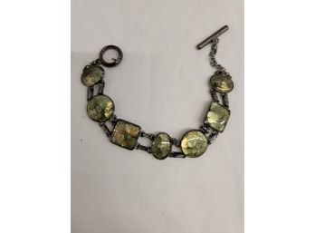 Gorgeous Green Stone Vintage Bracelet