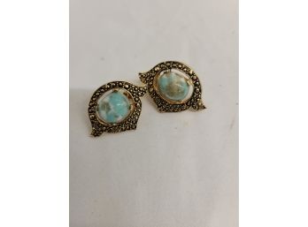 Vintage Pair Of Turquoise Earrings