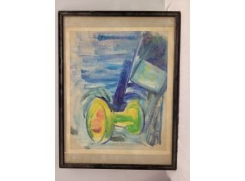 Abstract Oil On Canvas Framed/signed Artwork