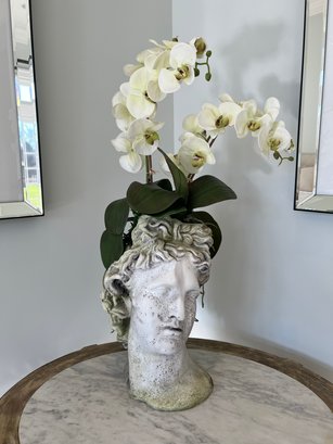 Alexander The Great Planter With Faux Orchid