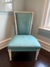 Antique Upholstered Turquoise Slipper Chair
