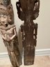 Mecox Gardens Pair Of Antique Carved Wood Indonesian Rice Goddess Wall Art Sculptures Orig $1200