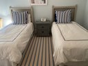 1 Of 2 Grey French Caned Headboard With Pottery Barn Linens