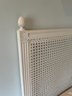 King Distressed White French Caned Bed
