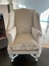 Pair Of Donna Parker Upholstered Antique Wingback Chairs
