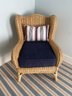 Wicker Chair With Nautical Cushion