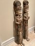 Mecox Gardens Pair Of Antique Carved Wood Indonesian Rice Goddess Wall Art Sculptures Orig $1200