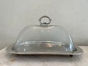 Set Of 3 Godinger Covered Serving Trays With Glass Dome