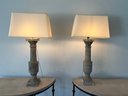Pair Of Limestone Lamps Originally $2600