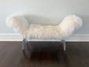 Donna Parker Settee Bench With Sheepskin Upholstery