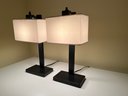 Pair Of Modern Polished Metal Lamps