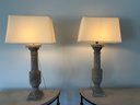 Pair Of Limestone Lamps Originally $2600