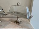 Set Of 3 Godinger Covered Serving Trays On Pedestal With Glass Dome