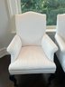 Set Of 4 White Upholstered Armchairs