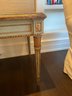 Dark Grey Marble Side Table With Gold Gilt Decor
