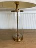Pair Of Glass And Brass Cylinder Lamps English Country Antiques
