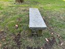 Pair Of Outdoor Granite Slab Benches In Wood Base