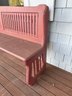 Pair Of Rustic Red Outdoor Wood Benches