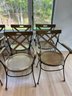 Set Of 8 Wood & Metal Dining Chairs