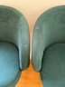Set Of 2 Green Upholstered Chairs