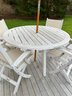 Outdoor Kingsley Bate Teak Round Dining Table And Chairs With Umbrella