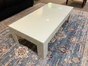 Contemporary White Glass Coffee Table