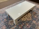 Contemporary White Glass Coffee Table