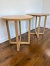 Comerford And Hennessy Round Oak Modern Side Tables