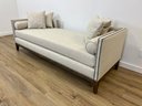#1 Of 2 Four Hands Mercury Double Chaise  With Nailhead Detailing