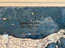 Map Of Long Island With Blue Watercolor