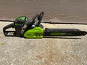 Greenworks Pro 80 Volt Cordless Battery Chainsaw With Battery