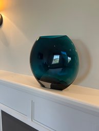 Crate And Barrel Modern Blue Glass Vase