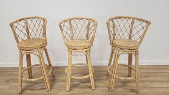 Serena And Lily Rattan / Swivel / Counter-bar Stool