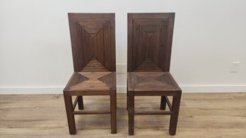 Pair Of Modern Wood Chairs
