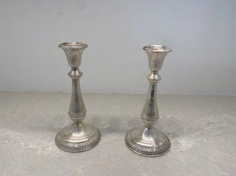 Pair Of Amston Sterling Silver Candlesticks