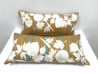 Ankasa Multicolored Outdoor Throw Pillows With Leaf Print