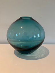 Crate And Barrel Krosno Handmade Glass Blue Vase